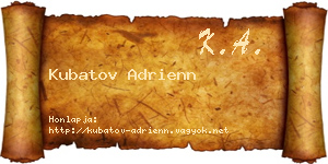 Kubatov Adrienn névjegykártya